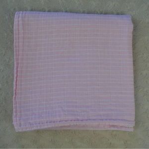 Gymboree Newborn Essentials Pink White Stripes Baby Swaddle Blanket Muslin